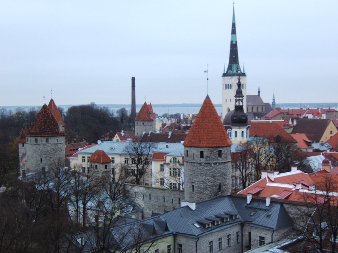 Tallinn - Panoramic view - St Olaf's Church